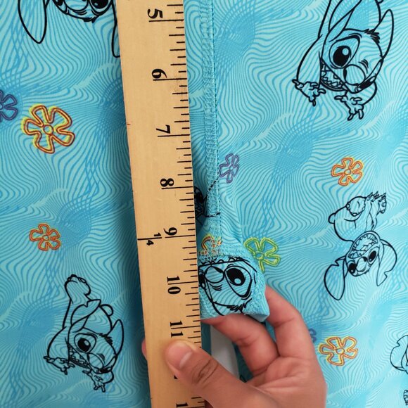 Disney Blue Lilo and Stitch Floral Pattern Pockets Cute Pants Legging Size XS - Picture 3 of 15